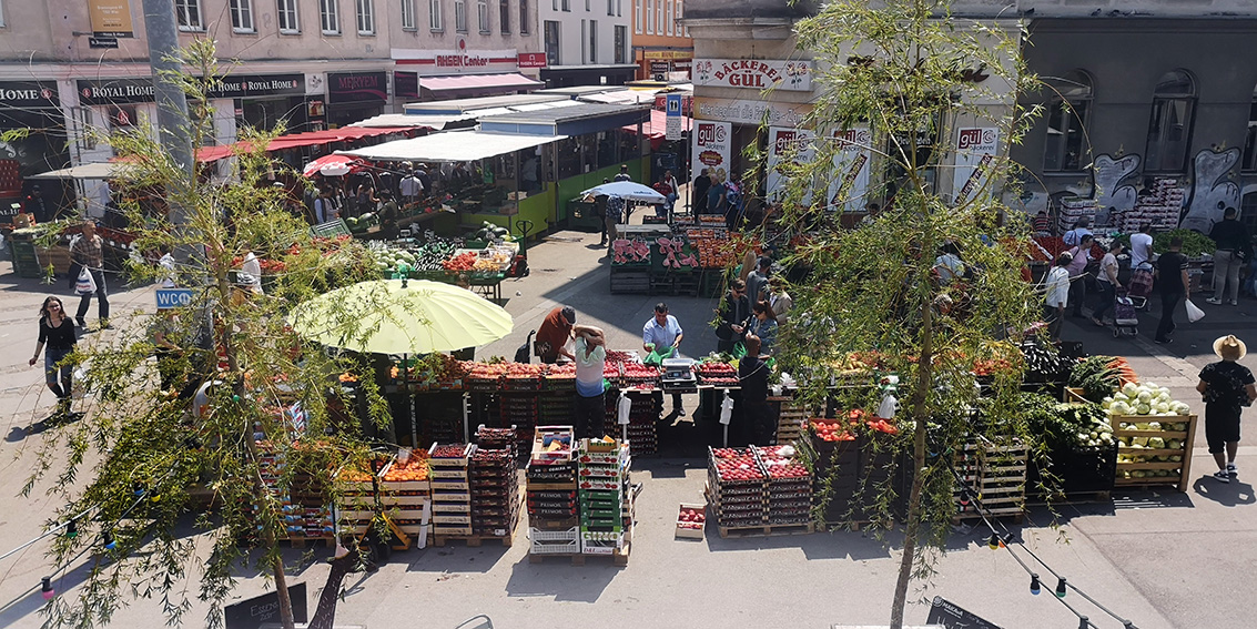 Vogelperspektive, ein Blick auf den Markt, Bild (c) Mischa Reska - kekinwien.at